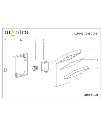 ALPINE * APLIQUE EXTERIOR GRIS OSCURO  LED IP65 - 6W - 3000K